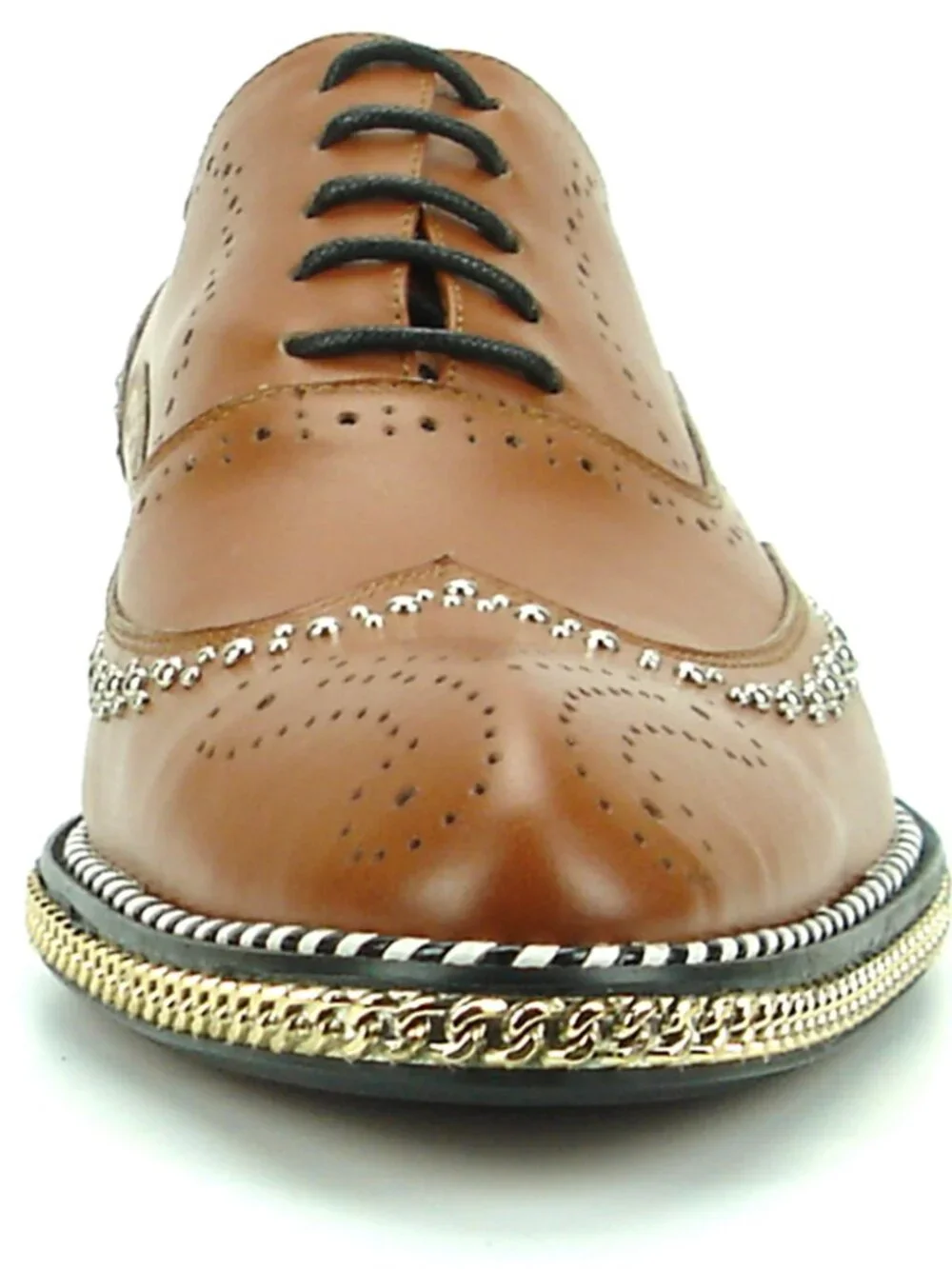 FI-7201 Tan Genuine Leather Lace up Wing Tip Fiesso by Aurelio Garcia